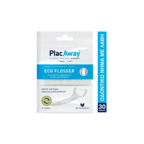 Plac Away Eco Flosser Οδοντικό Νήμα με Λαβή 30τμχ