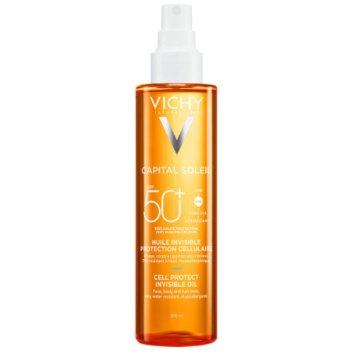 Vichy Capital Soleil Cell Protect Invisible Oil Αόρατο Λάδι Πολύ Υψηλής Προστασίας SPF50+ 200ml